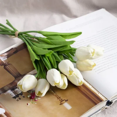 Tulip Buds Faux Bunch – White